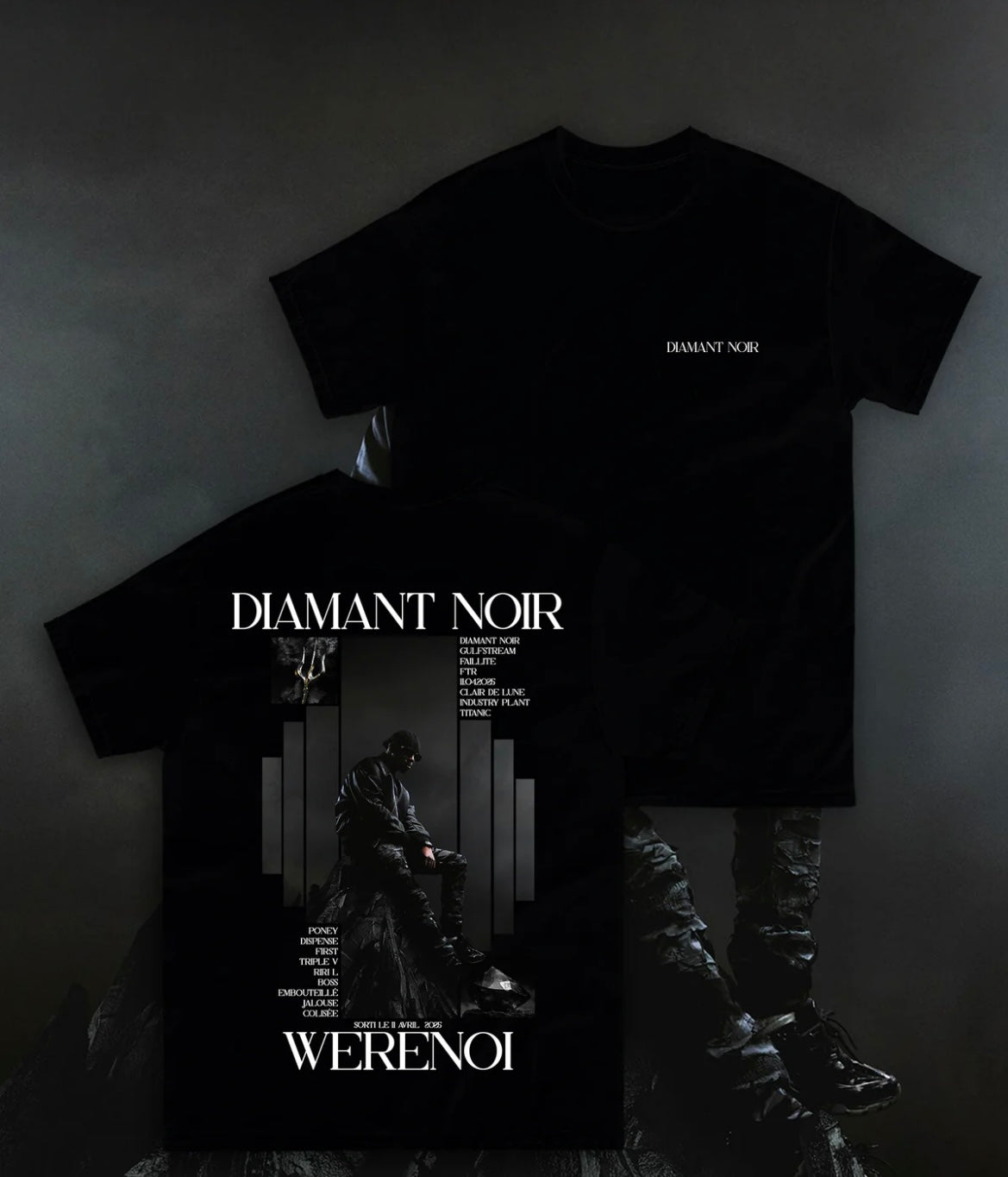 T-SHIRT DIAMANT NOIR